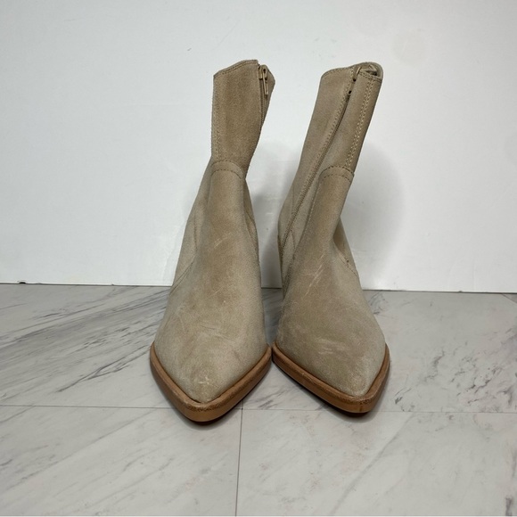 Jeffrey Campbell Jessine Tan Suede Pointy Toe Bootie 8 1/2 - Picture 2 of 14